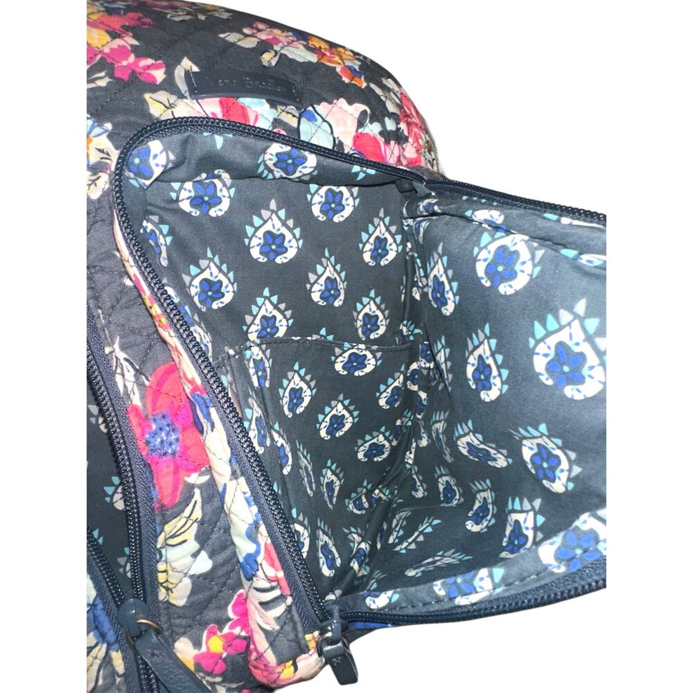Vera Bradley Quilted Sling Backpack + Matching Wallet Floral Crossbody Travel - Picture 3 of 10